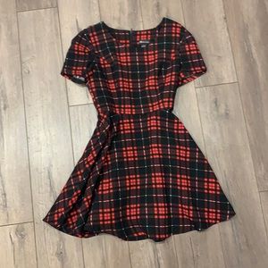 Red checkered mini dress